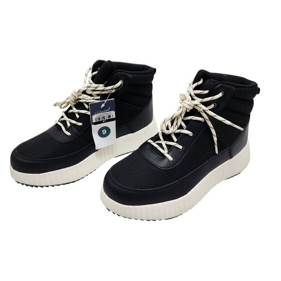 Universal Thread Womens Black HighTop Sneakers Boots 9 Canvas Upper Sole Lace-Up - Picture 5 of 10